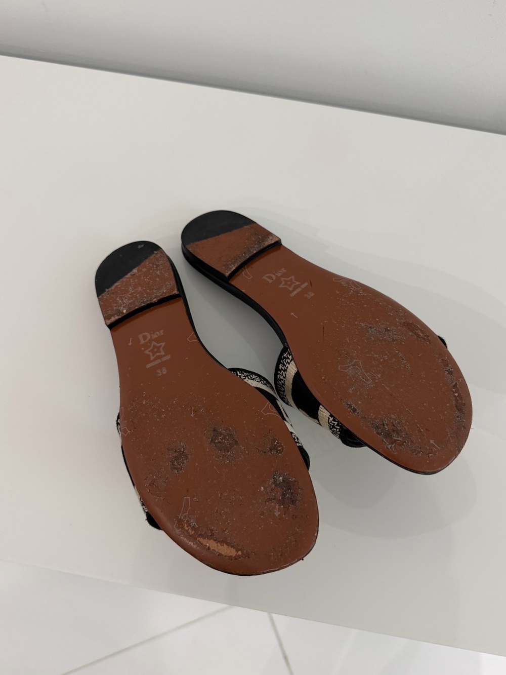 Dior Black and Cream Logo Slide Sandals - Women's - Picture 3 of 3
